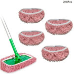 Lot de 4 recharges r�utilisables en microfibre pour balai swiffer sweeper ? sol dur et parquet