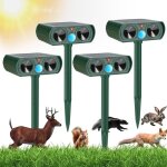 Lot de 4 r�pulsifs solaires anti - insectes, r�pulsifs ultrasoniques, �tanches pour jardin, ferme