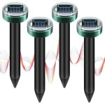 Lot de 4 rpulsifs solaires anti - taupes, piquets soniques pour pelouse, jardin, ferme, extrieur, rpulsif ...
