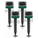 Lot de 4 r�pulsifs solaires � ultrasons, r�pulsif anti - taupes solaire souris repeller exterieur pour ...