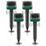 Lot de 4 r�pulsifs solaires � ultrasons, r�pulsif anti - taupes solaire souris repeller exterieur pour ...