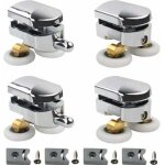 Lot de 4 roulettes doubles - pour porte de douche coulissante,  2 roues de 23 mm de diamtre en alliage ...