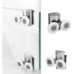 Lot de 4 roulettes de porte de douche �23mm roues porte coulissante douche (2 en haut + 2 en bas)