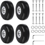 Lot de 4 roulettes de rechange en caoutchouc avec axes et cl�s - 50 x 18 mm - kit de r�paration pour ...