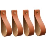 Lot de 4 sangles de tringle � rideaux en cuir � fixation murale pour salle de bain, cuisine, chambre ...