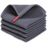 Lot de 4 serviette nid d'abeille, 30 x 30 cm torchons de cuisine coton vaisselle, serviettes et torchons ...