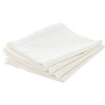 Jeu de 4 serviettes en coton 'chambray' blanc 40 x 40 cm ? accessoire de dcoration intrieure par atmosphera ...