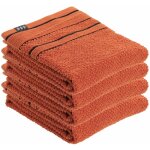 Lot de 4 serviettes de toilette 100% coton bicolore terracotta et noir 50 x 90 cm tendance Lot de 4 serviettes de toilette 100% coton bicolore terracotta et noir 50 x 90 cm tendance