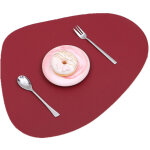 Lot de 4 sets de table antid�rapants � granul�s irr�guliers - rouge