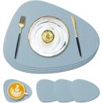 Lot de 4 sets de table et dessous de verre en silicone bleu ciel, 13, 8 x 11, 1 x 0, 15 cm, antid�rapants, ...