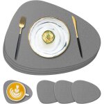Lot de 4 sets de table et dessous de verre en silicone gris fonc�, 13, 8 x 11, 1 x 0, 15 cm, antid�rapants, ...