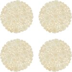 Memkey - lot de 4 sets de table, or rose napperons rond set de table tapis de table pour table salle ...