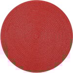 Lot de 4 sets de table ronds tressés, lavables, 38 cm, pour la maison, les mariages (rouge, 2) Lot de 4 sets de table ronds tressés, lavables, 38 cm, pour la maison, les mariages (rouge, 2)