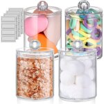 Lot de 4 supports distributeur de coton distributeur coton tige salle de bain bo�te � coton bocal coton ...