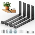 Lot de 4 supports d'�tag�res d'�chafaudage en m�tal robuste, �tag�res murales en fer industriel, supports ...