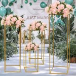 Lot de 4 supports de fleurs pour table de mariage - centres de table 100 cm, 80 cm, 60 cm, 40 cm - m�tal ...
