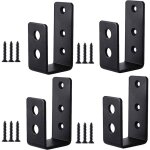 Lot de 4 supports de porte barre en acier en forme de u pour renforcement des portes de s�curit�t, grange, ...