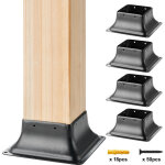 Lot de 4 support de poteau bois 4''x4'' 102x102 mm base de poteau interne 91, 4x91, 4 mm en acier au ...
