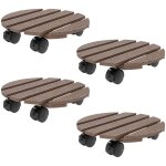 Lot de 4 supports ronds �30 cm pour plantes - porte plante � roulettes, int�rieur et ext�rieur