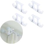 Lot de 4 supports de tringle  rideaux en alliage d'aluminium pour tringle  rideaux de 28 mm (blanc) ...