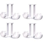 Lot de 4 supports de tringle � rideaux en aluminium, fixation murale double au plafond, en alliage, pour ...