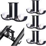 Lot de 4 supports de tringle � rideaux en aluminium, fixation murale double au plafond, en alliage, pour ...