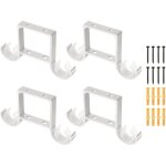 Lot de 4 supports de tringle � rideaux de plafond, 155 mm, double support pour tringle de 2, 5 cm, crochets ...