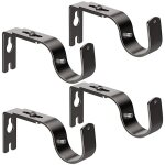 Alovez - lot de 4 supports de tringle à rideaux robustes et réglables - noir - avec vis Alovez - lot de 4 supports de tringle à rideaux robustes et réglables - noir - avec vis