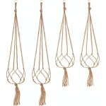 Lot de 4 suspension corde plante macram� porte pot suspendu plante cintre int�rieur ext�rieur d�coration ...