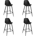 Klihome - lot de 4 tabourets de bar 42x43x86. 5 cm tabouret de cuisine avec dossier, si�ge en pp et cadre ...