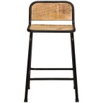 Lot de 4 tabourets de bar?chaise de bar bois massif manguier brut cfw463494
