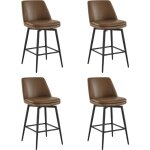 Lot de 4 tabouret de bar, chaise de bar, chaises hautes en pu, rotatif sur 360� avec dossier et repose ...