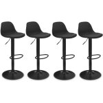 Idmarket - lot de 4 tabourets de bar karl design noir pied noir