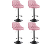 Lot de 4 tabouret de bar en velours i chaise haute de bistrot avec repose - pieds i hauteur rglable ...
