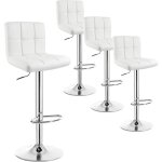 Woltu - lot de 4 tabourets de bar tabouret en acier chrom� et similicuir, r�glable en hauteur et pivotante, ...