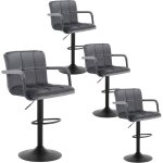 Woltu - lot de 4 tabourets de bar assise rembourre en velours, rotatif rglable en hauteur, pied en ...