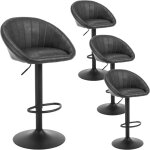 Woltu - lot de 4 tabouret de bar chaise de bar pivotante rglable en hauteur, tabouret cuisine en similicuir ...