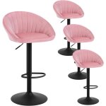 Woltu - lot de 4 tabouret de bar chaise de bar pivotante r�glable en hauteur, tabouret cuisine en velours ...