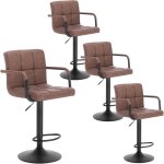 Woltu - lot de 4 tabourets de bar tabourets de cuisine assise rembourr�e en similicuir, rotatif r�glable ...