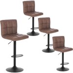 Woltu - lot de 4 tabourets de bar tabourets de cuisine hauteur rglable en cuir vintage, pied en mtal, ...