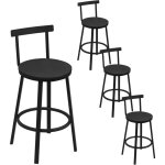 Lot de 4 tabouret de bar woltu, tabouret haut avec repose - pieds et dossier, cadre en métal et siège ... Lot de 4 tabouret de bar woltu, tabouret haut avec repose - pieds et dossier, cadre en métal et siège ...