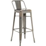 Lot de 4 tabourets hauts ?75 cm avec dossier en acier lix sklum gris bross�