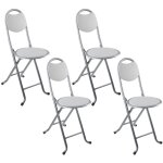 7house - lot 4 tabourets pliants avec dossier 32x36x73. 5cm