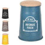 Lot de 4 tabourets pouf conique au style industriel, collection paris ? couleurs noir, jaune, gris et ...