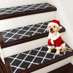 Lot de 4 tapis escalier antid�rapant, 7622cm, lavable en machine, 100% polyester, dos tpe auto - adh�sif, ...
