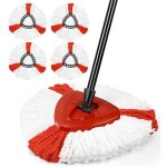 Lot de 4 ttes de balai  franges compatibles avec vileda, o - cedar, recharges faciles  nettoyer, tte ...