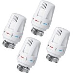 Lot de 4 tte thermostatique connecte vanne thermostatique accessoire, tete thermostatique radiateur, ...