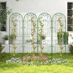 Lot de 4 treillis de jardin en m�tal 180 x 50 cm cl�ture d�corative pour plante grimpante grille fleurs ...