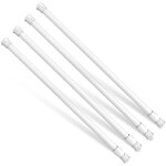 Lot de 4 tringles � rideaux extensibles sans per�age - 40 � 70 mm - blanc - pour rideau de bain, s�chage ...