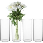 Lot de 4 vases verre cylindriques 10 cm, pour bougies flottantes ou d�co mariage